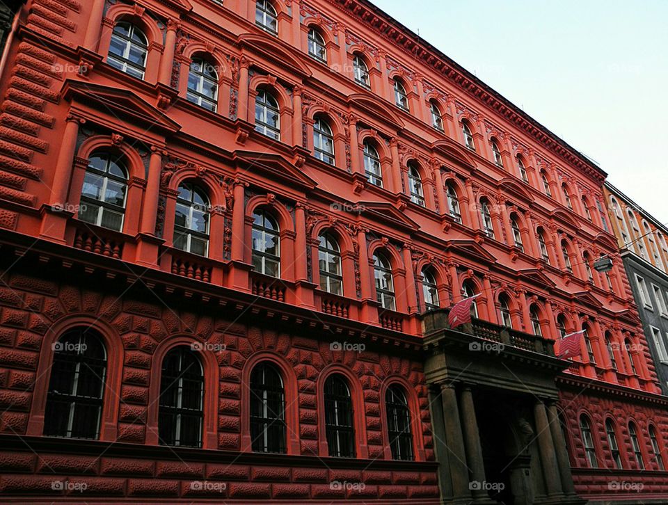 Red building in Prague