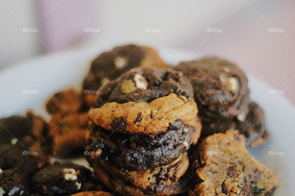Brookies (brownie + cookies) stacked one after another.