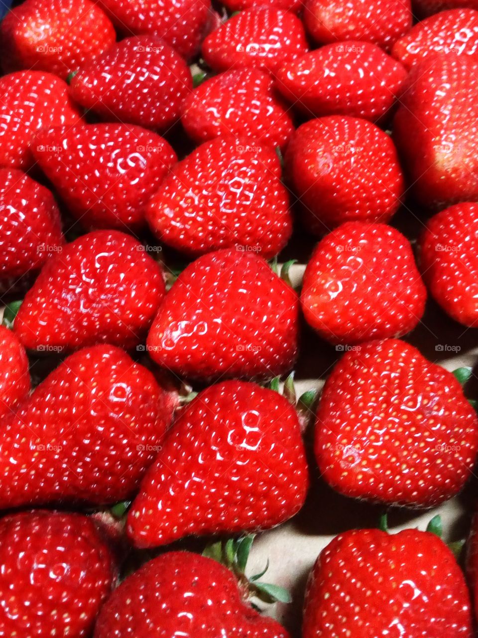Ripe strawberries -amaou from Fukuoka Prefecture Japan.