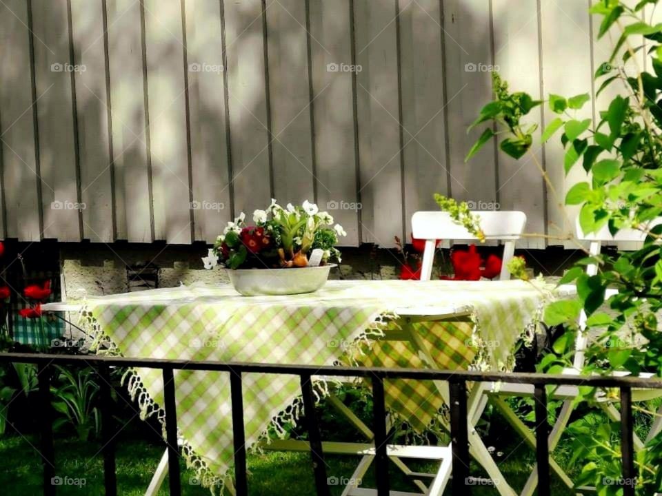 Table in the garden