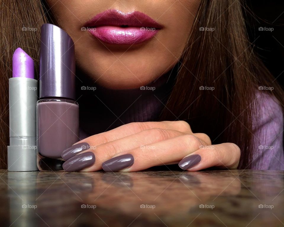 Purple manicure 