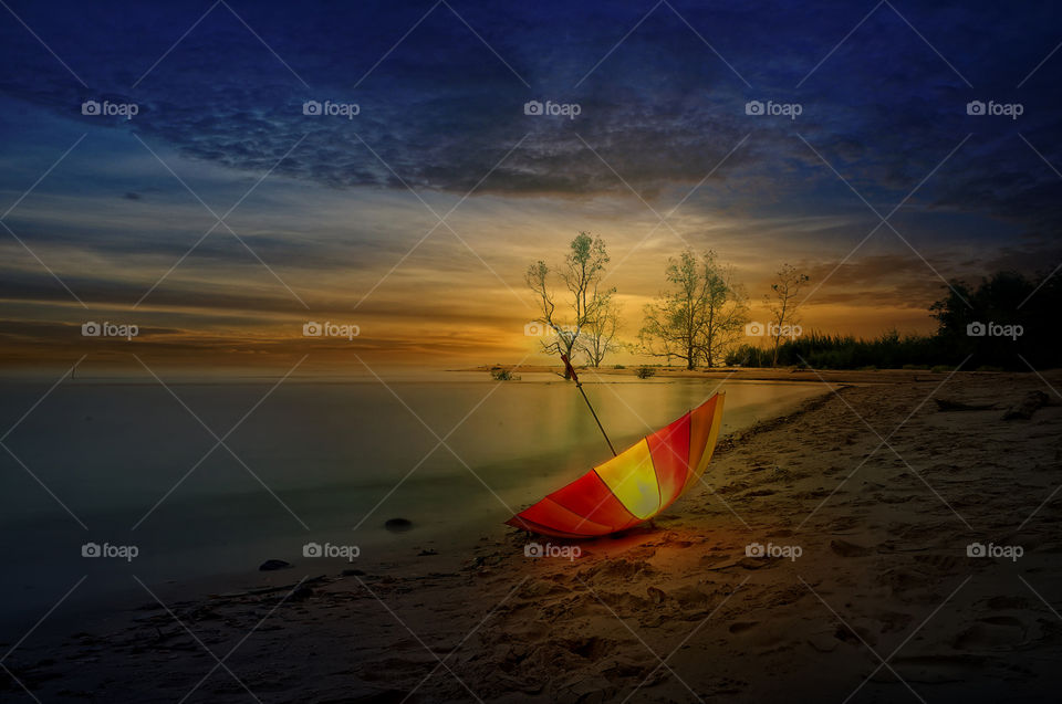 sunset at tanjung beach