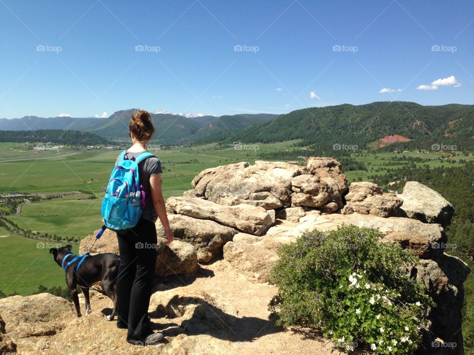 Mountain hiking with a dog in Colorado