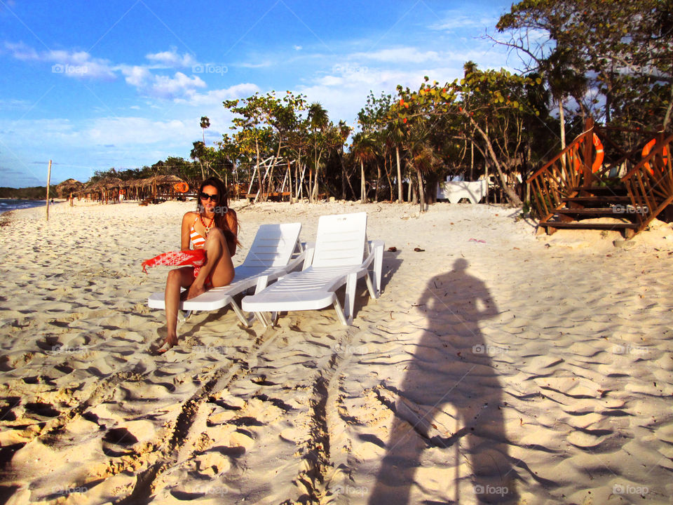 preaty woman beach. sunset cayo coco