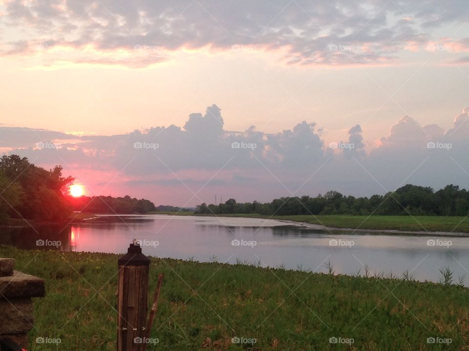 Sunset on the water