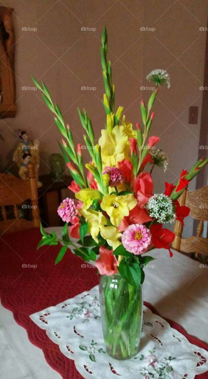 Bokay of cut flowers from the garden.