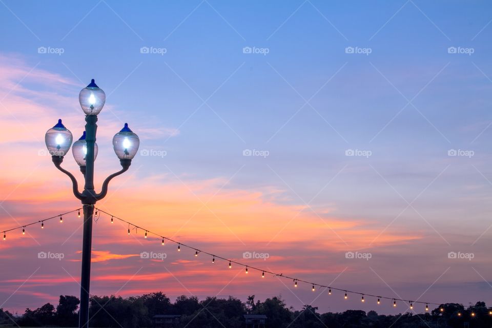 sunset at the riverfront 