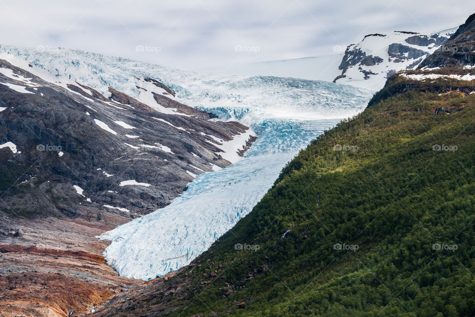 Glacier Tongue in Norway near the Arctic Circle 