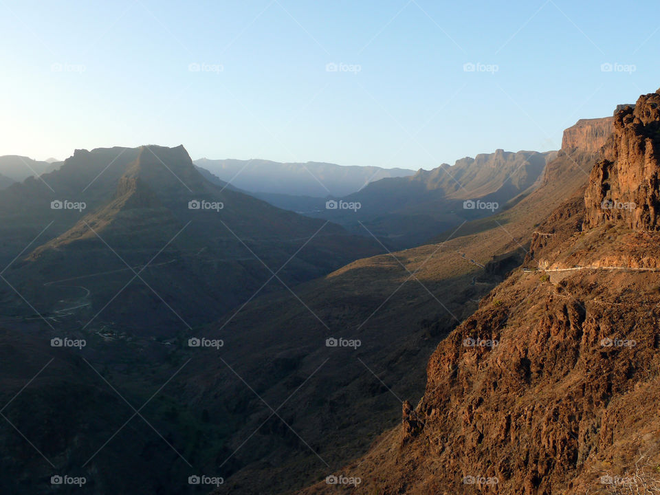 Mountain landscape on Gran Canaria, Las Palmas, Spain.