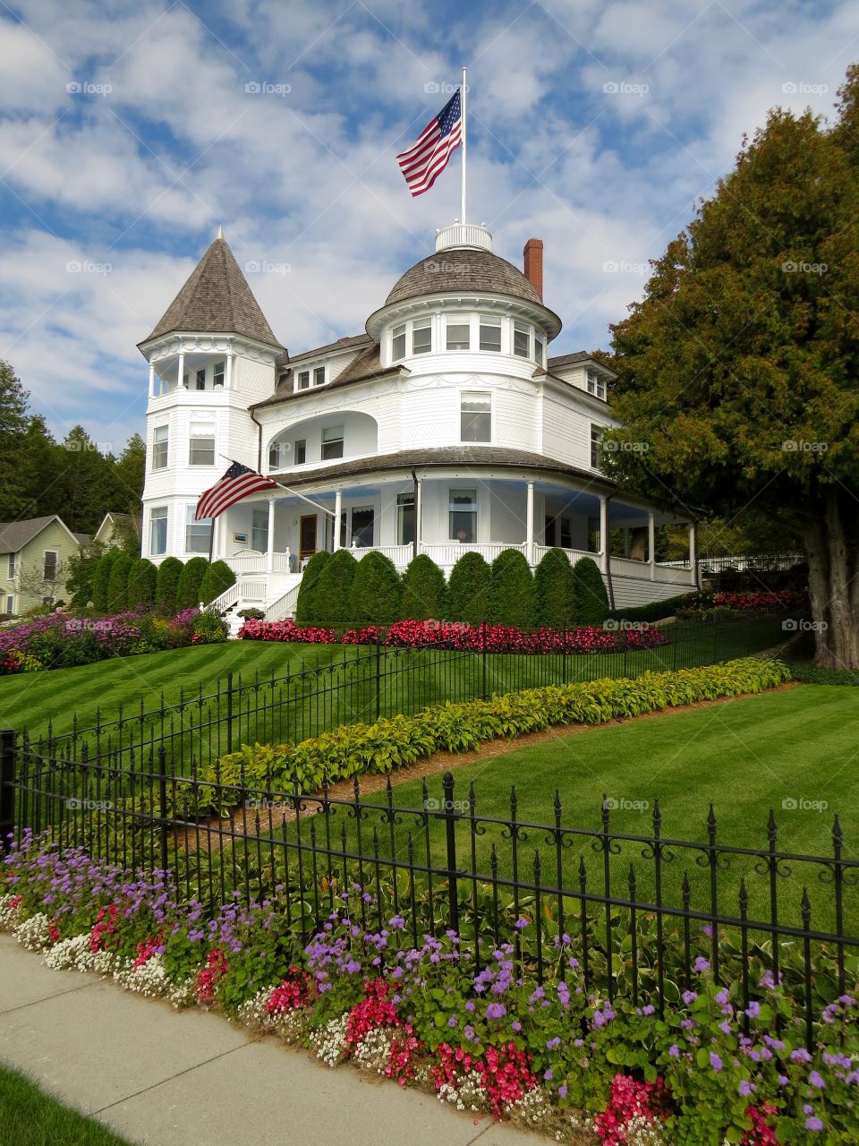 Mackinac Island home. Mackinac Island landscaped home