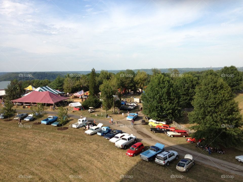 Old cars from rooftop