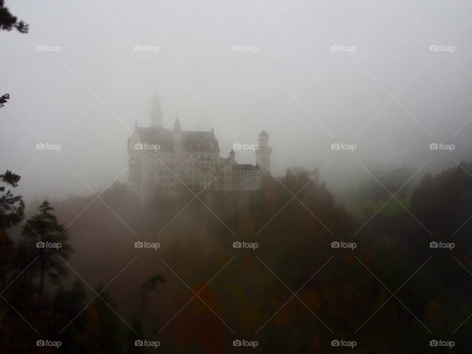 Foggy castle in Germany 