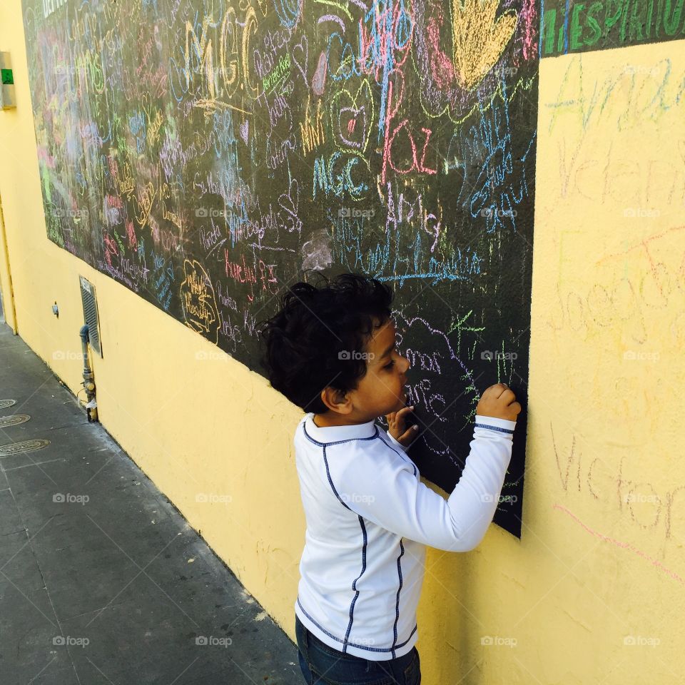 My name is on the wall . San Juan lively city feel 
