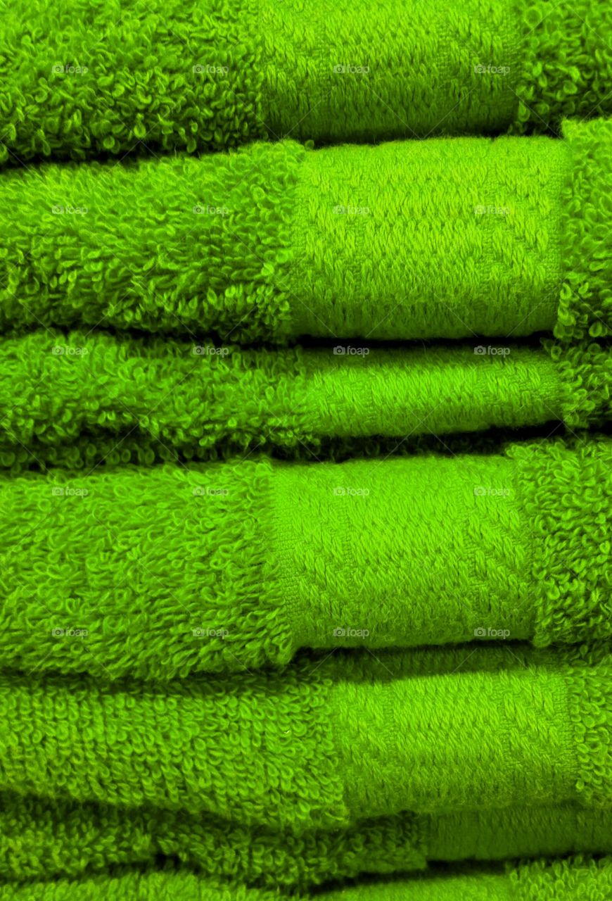 Green towels