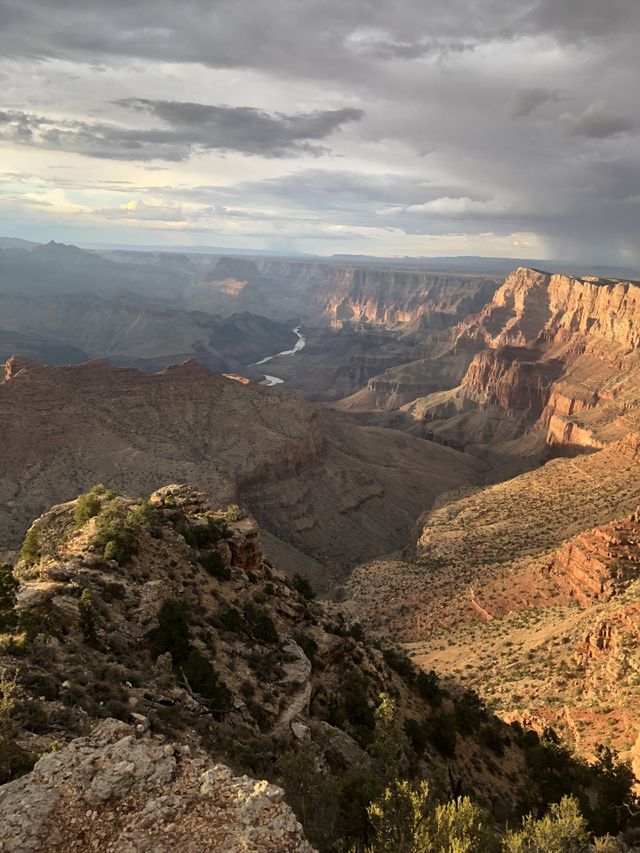 Sunset and storms over the Grand Canyon