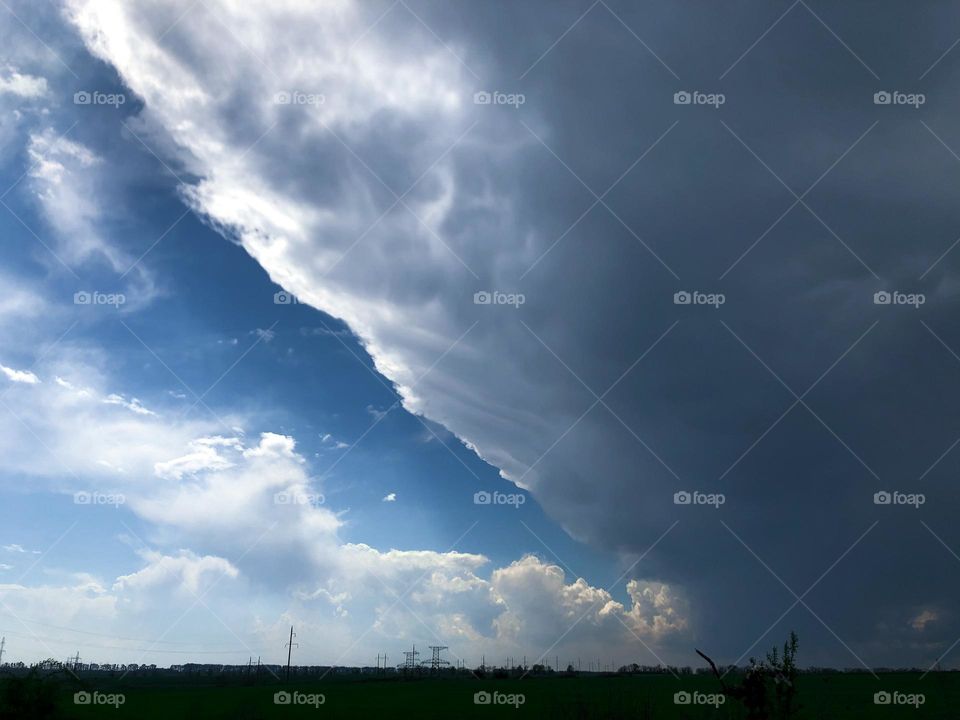 White and grey clouds 