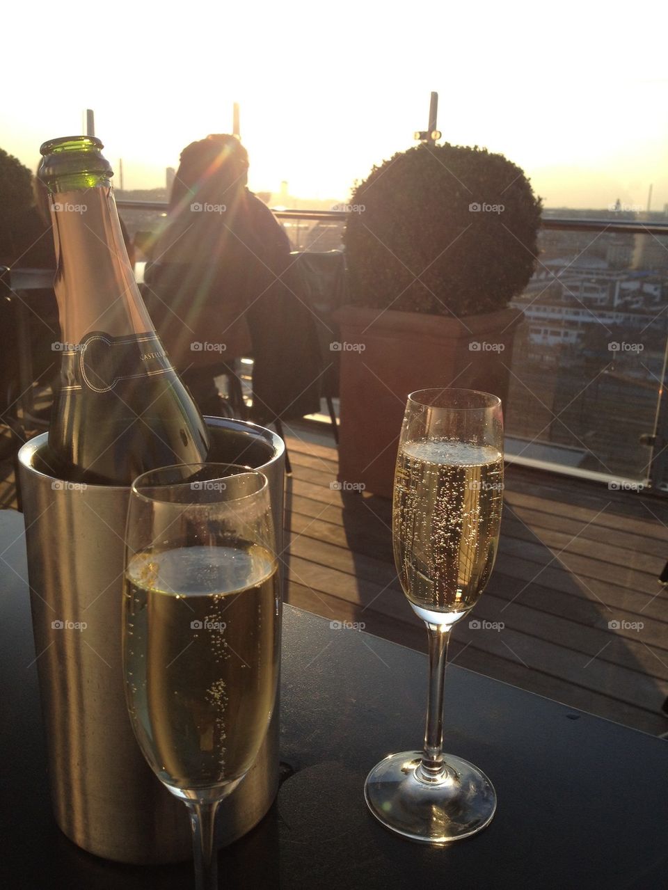 Rooftop champagne