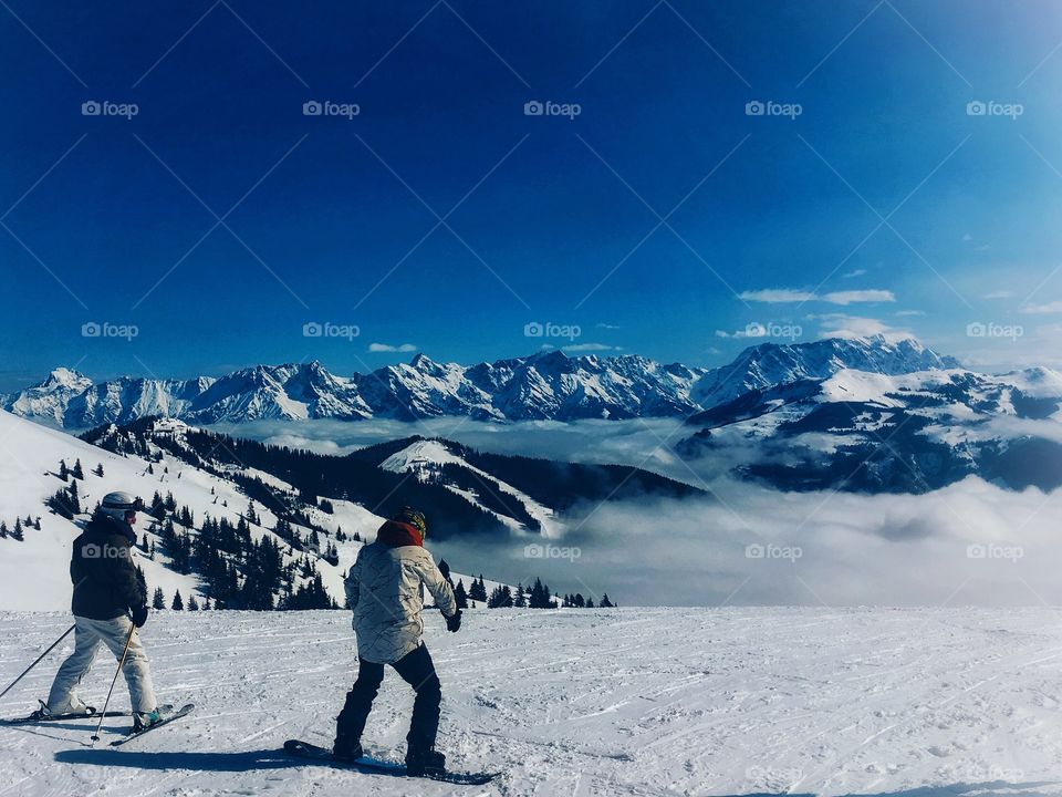 Ski slope with extrodinary mountains