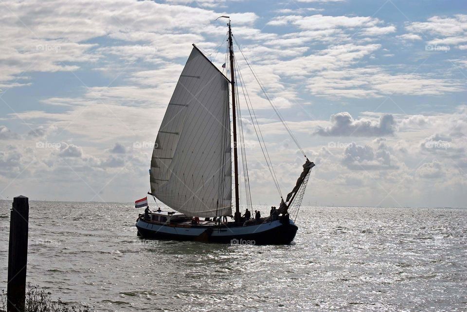 Sailing boat in the sea