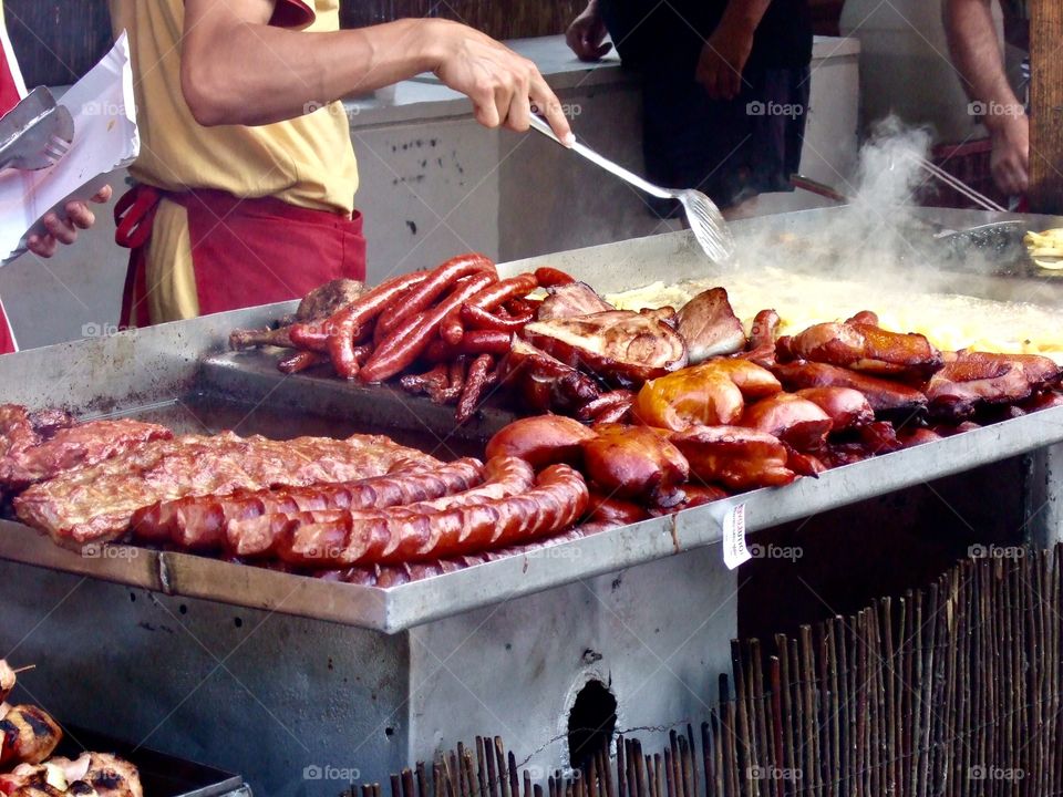 Person cooking foods