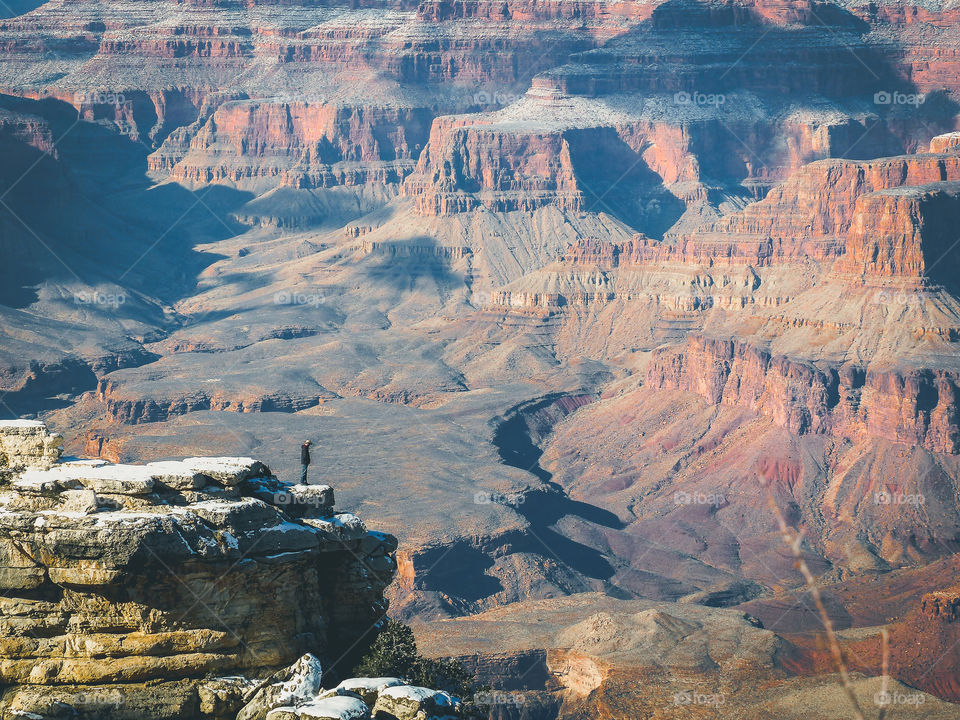 Man exploring the Grand Canyon