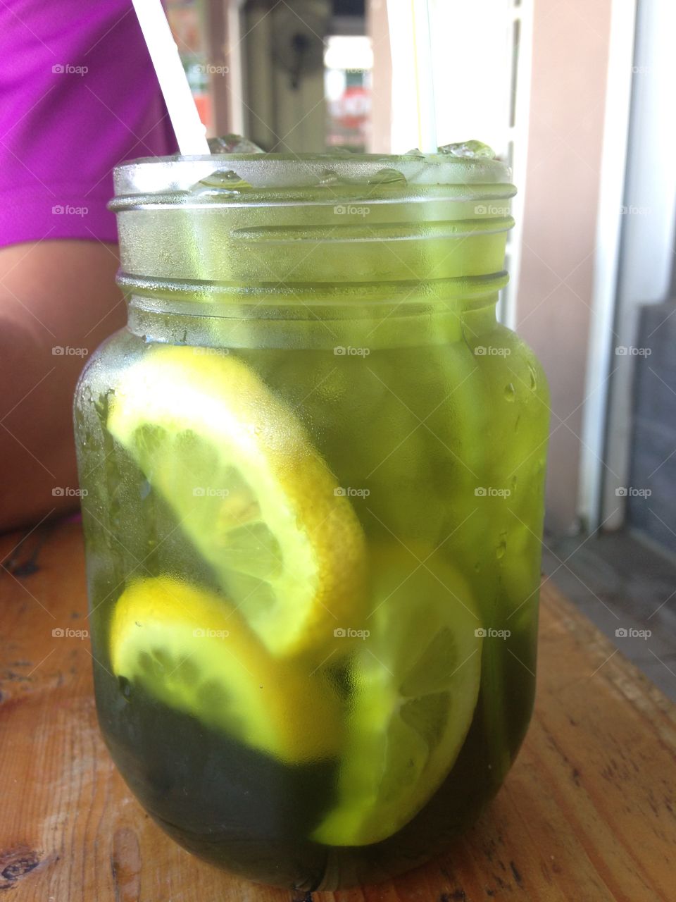 Refreshment with green tea lemon 