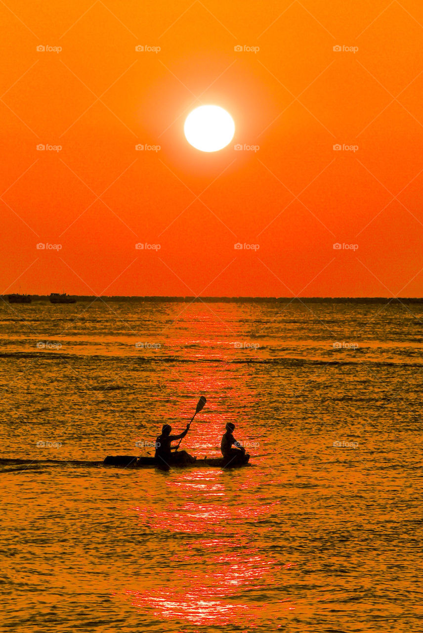 Sunset at a Yucatan peninsula beach