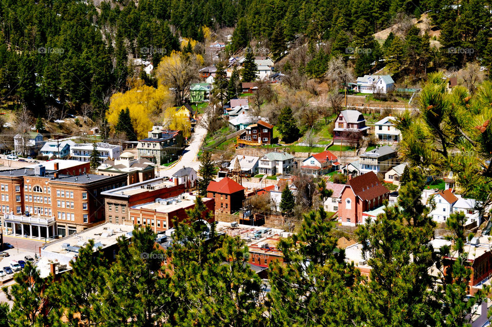 deadwood south dakota trees buildings town by refocusphoto