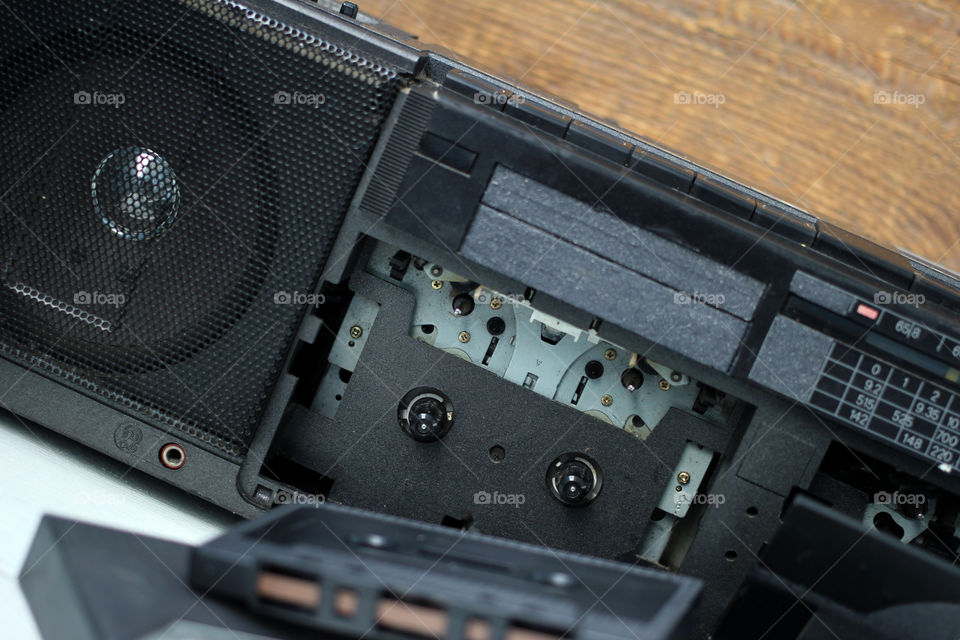 Retro, vintage, vintage items, tape recorder, cassette, audio, audocassettes, music, melody, music, player, musical plates, international de ...