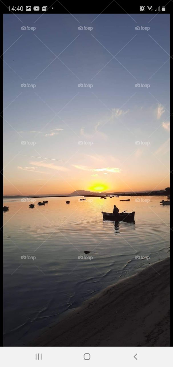 sunset in my village