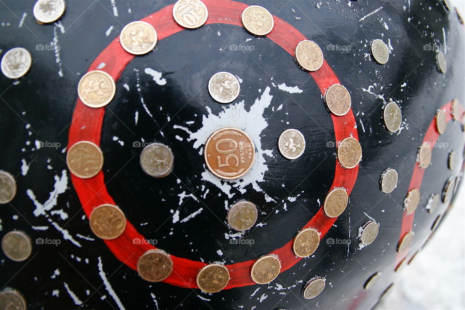 Sculpture with Coins 