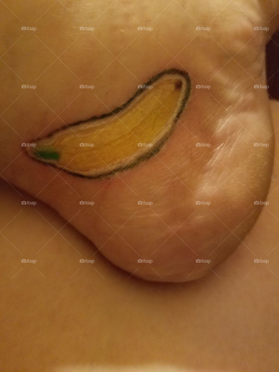 banana sticker tattoo