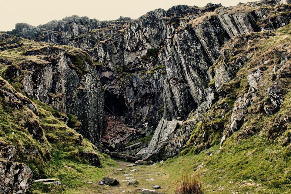 Old mining cave in the Lake District UK 