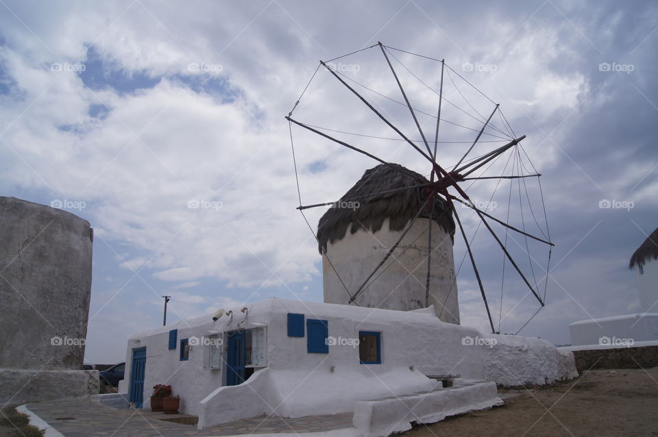 Mykonos windmill - one of the famous Mykonos windmills.
