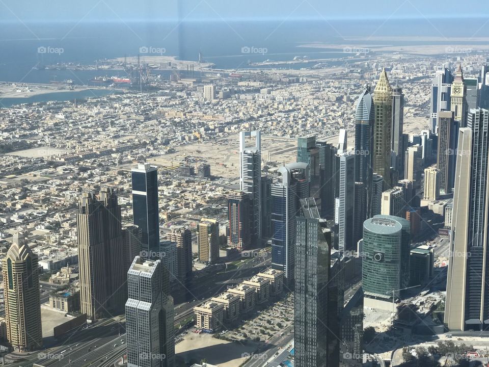 Dubai City as seen from the top of the Burj Khalifa. £20.00