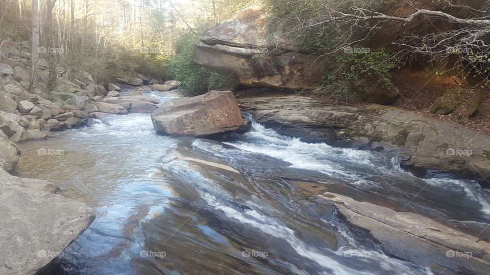 creek over rocks