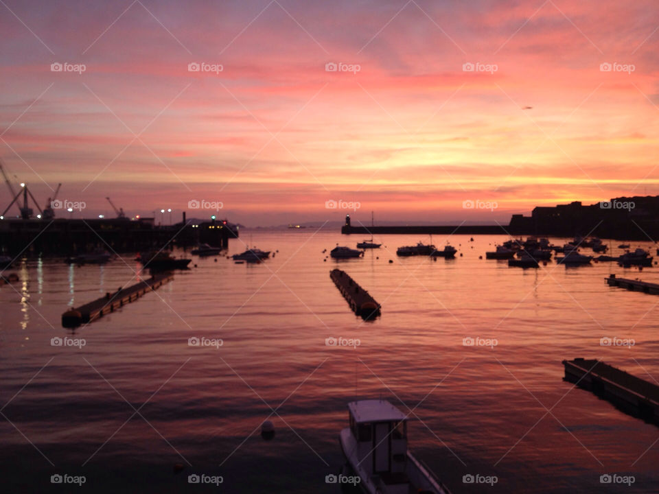 sunrise sea boat port by nickleh