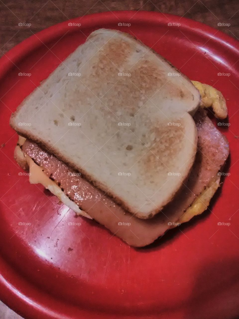 egg ham and cheese sandwich