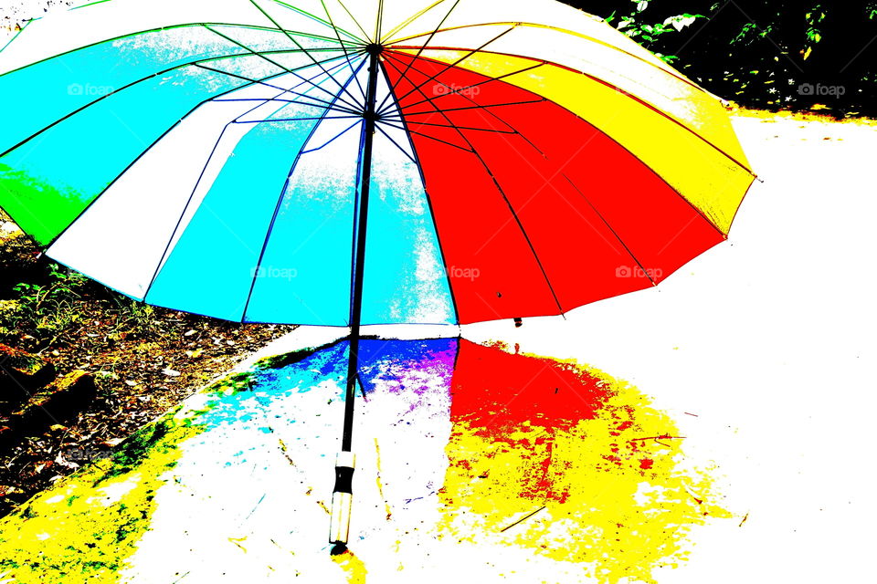 multicolored umbrella