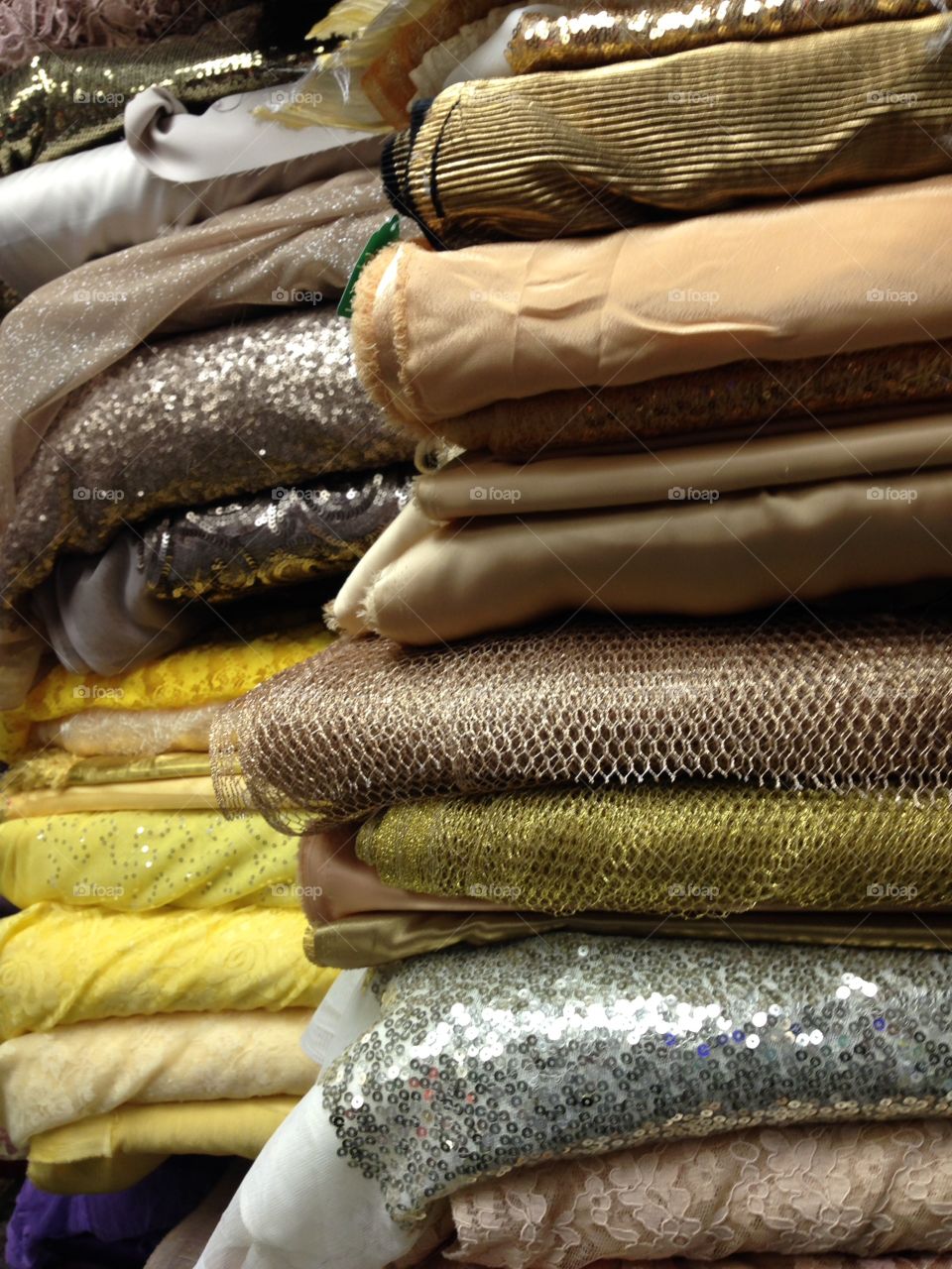Gold fabric silver shiny pile many market 
