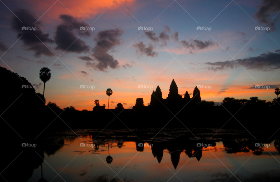 sunset sunrise asia temple by rd_wells