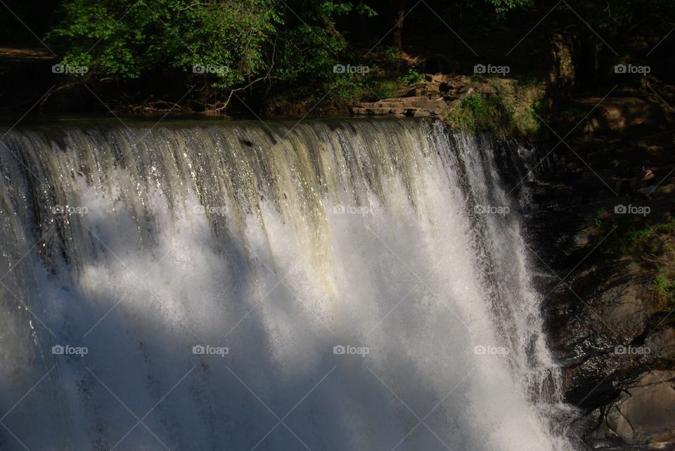 Water fall in sunlight