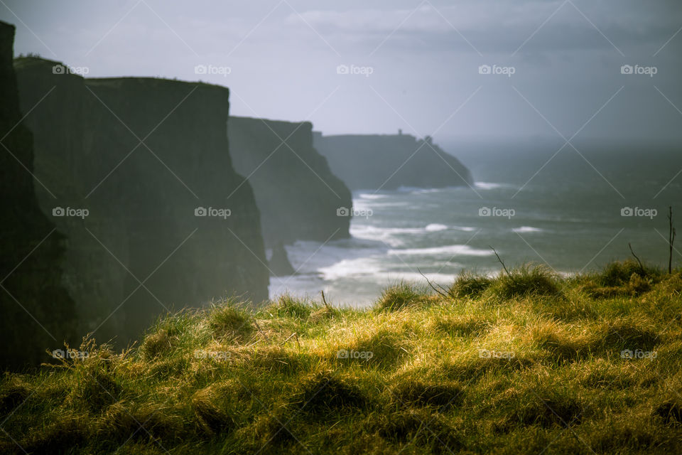 A beautiful landscape of Moher cliffs in Ireland