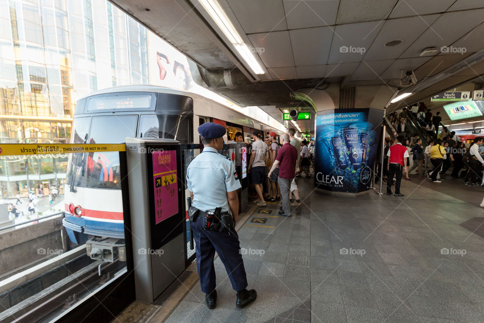 Security at BTS public train station 