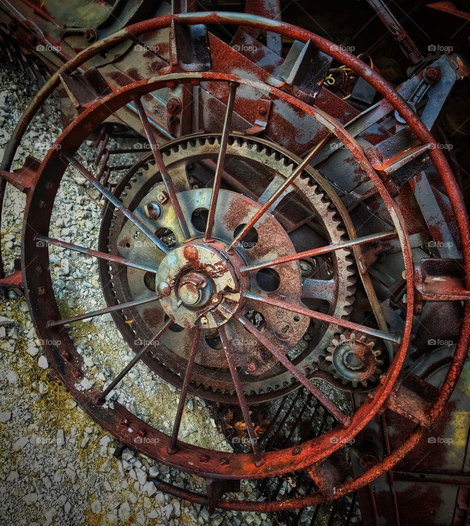 Old metal wheel—taken in Ludington, Michigan 