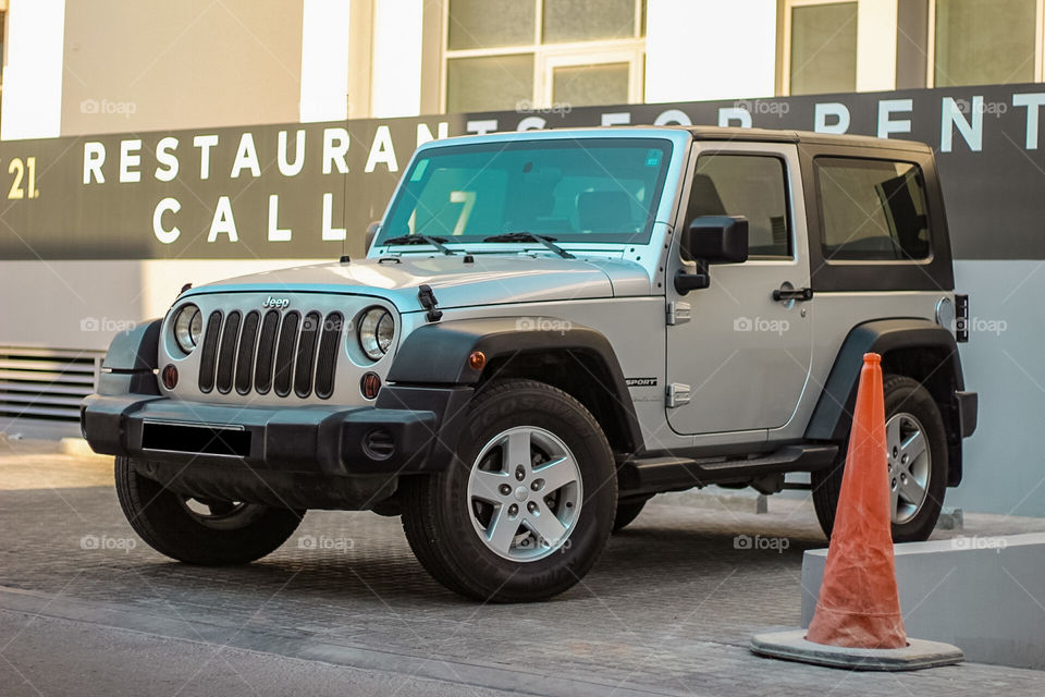Jeep Wrangler in the parking 