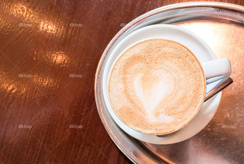 Cup with coffee.