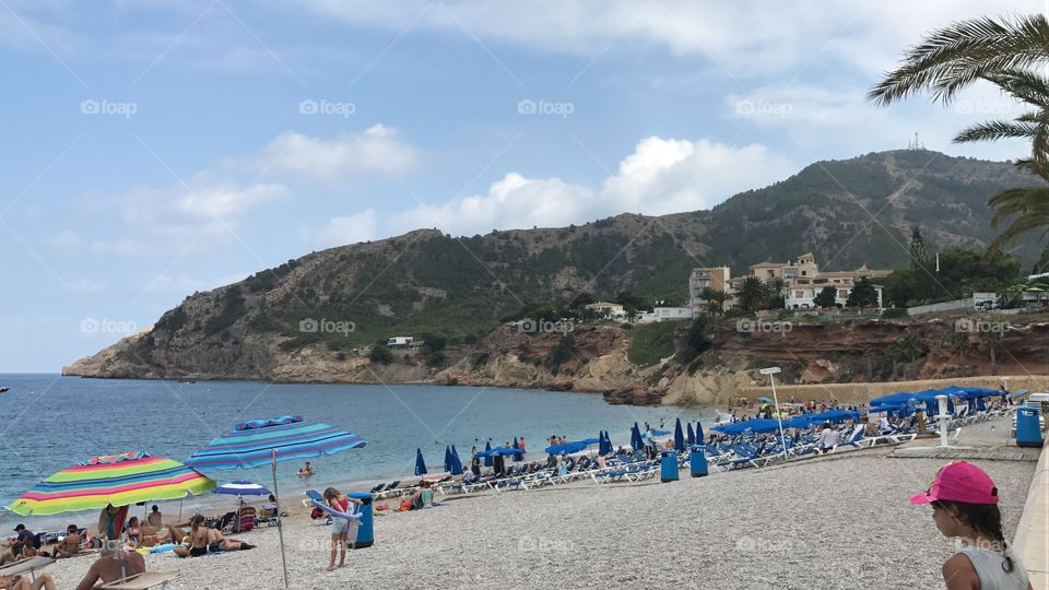 A day at the beach in alfaz del pi in Spain 