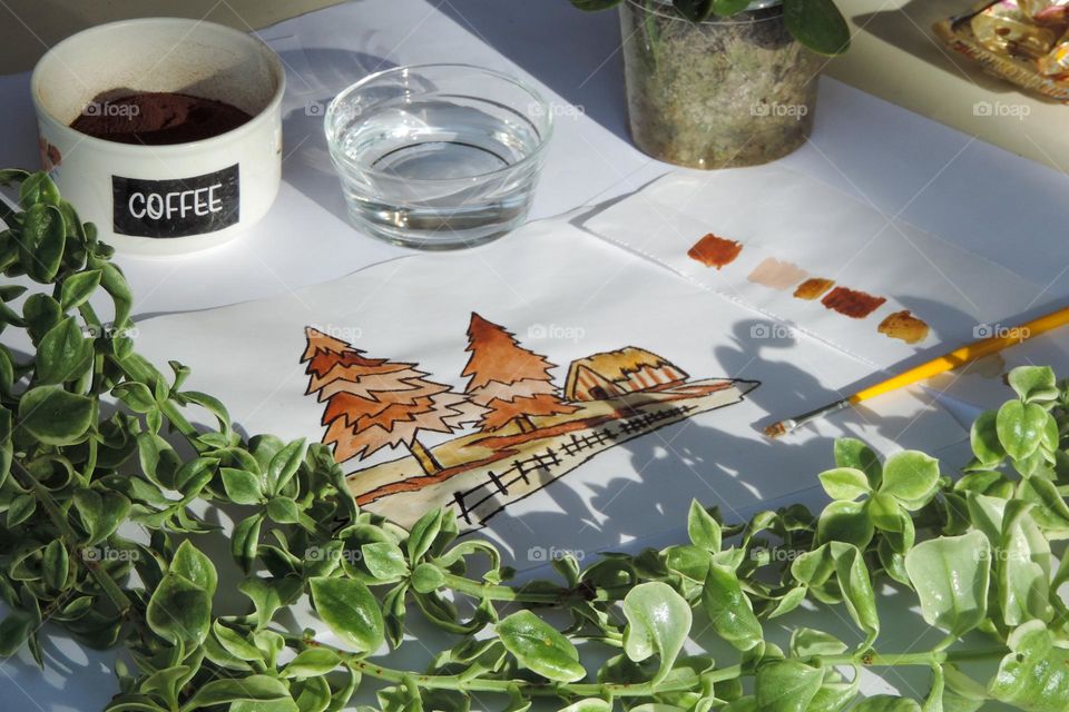 Painted with coffee: charming, fragrant and does not harm the environment. Go green!