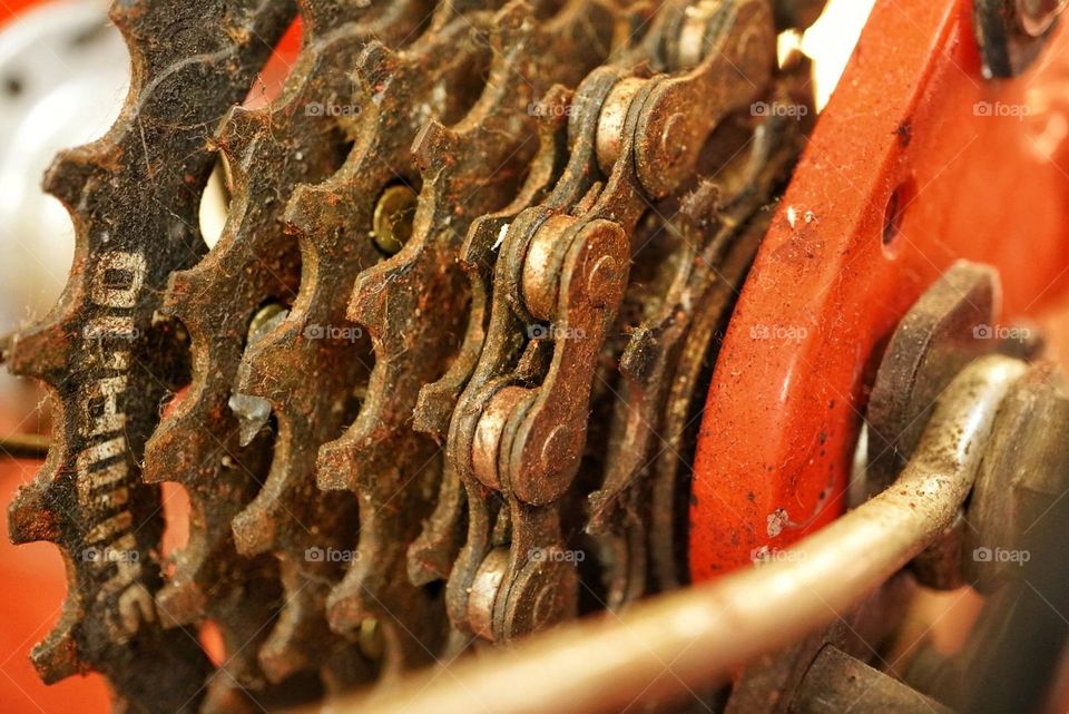 Old metal - rusty bike Gear